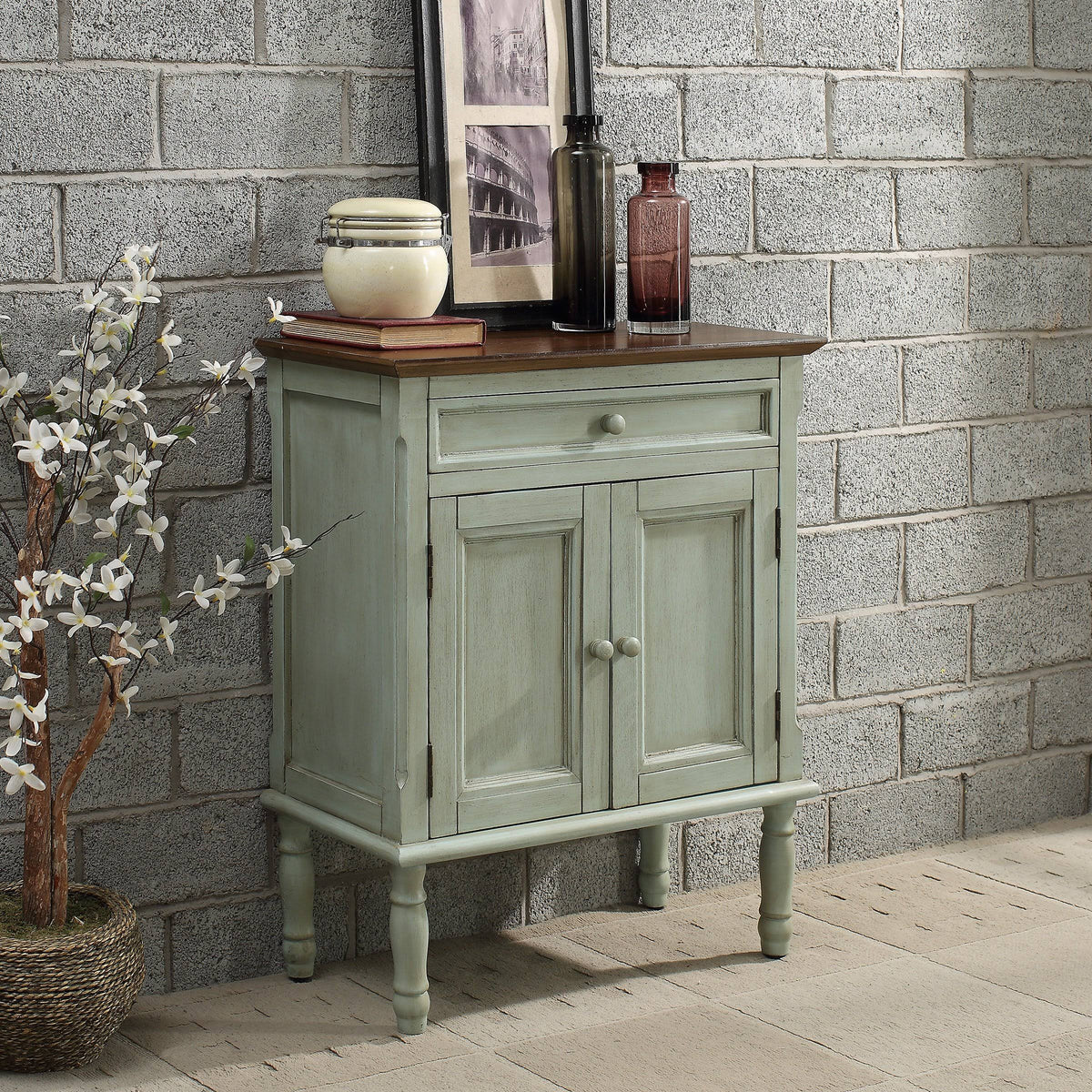 White Wood Accent Cabinet N5093