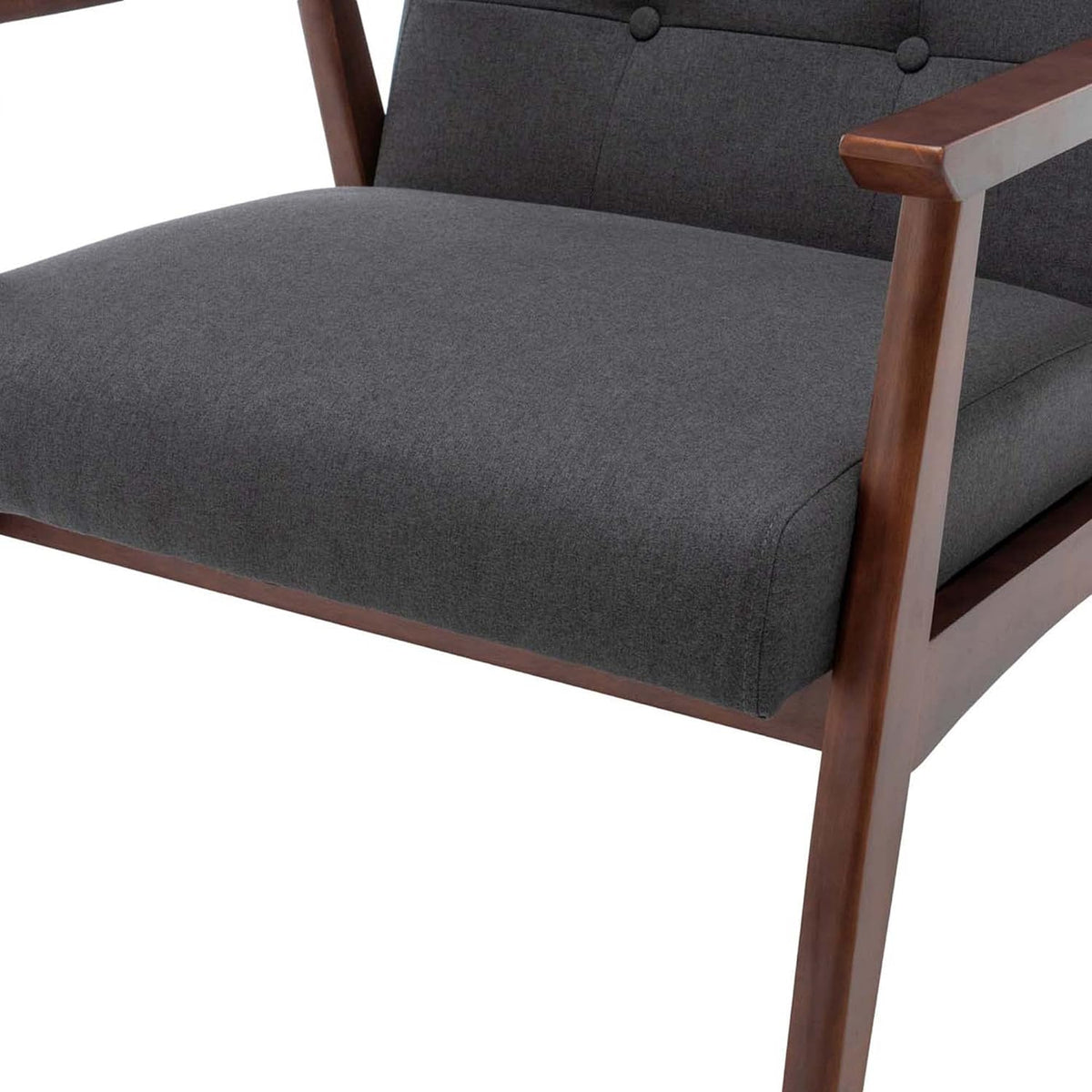 Accent Armchair and Ottoman Set, Dark Gray Fabric L92472