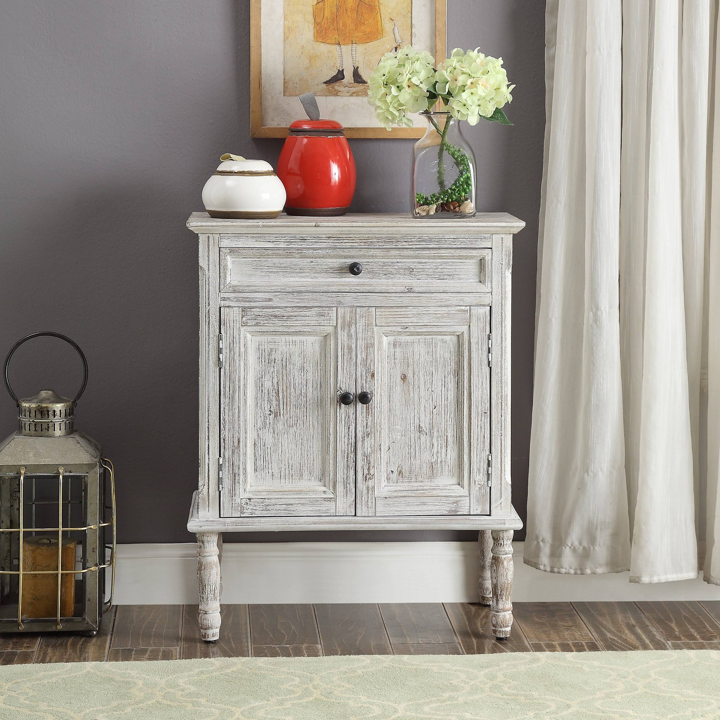 White Wood Accent Cabinet N5093