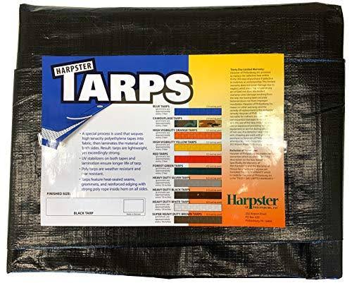 Heavy Duty 6 oz. Black Poly Tarp E49357