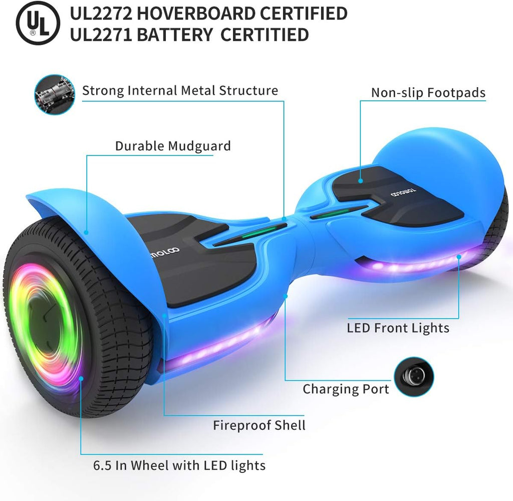 6.5 Inch Two-Wheel Hoverboard with Bluetooth and Lights O473930