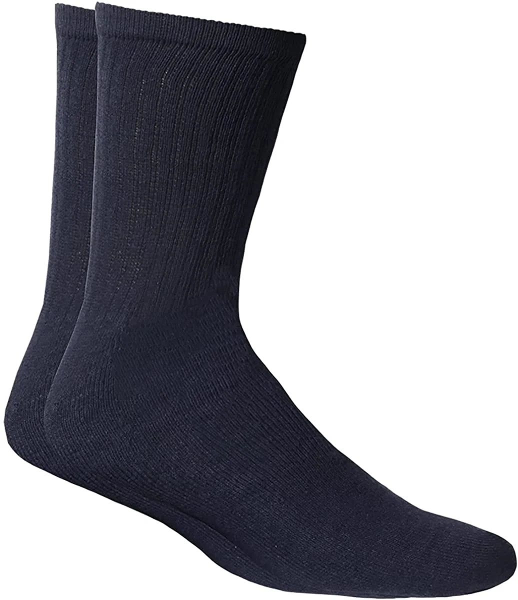 36 Pairs Navy Cotton Athletic Socks Shoe Size 10-13 P93458