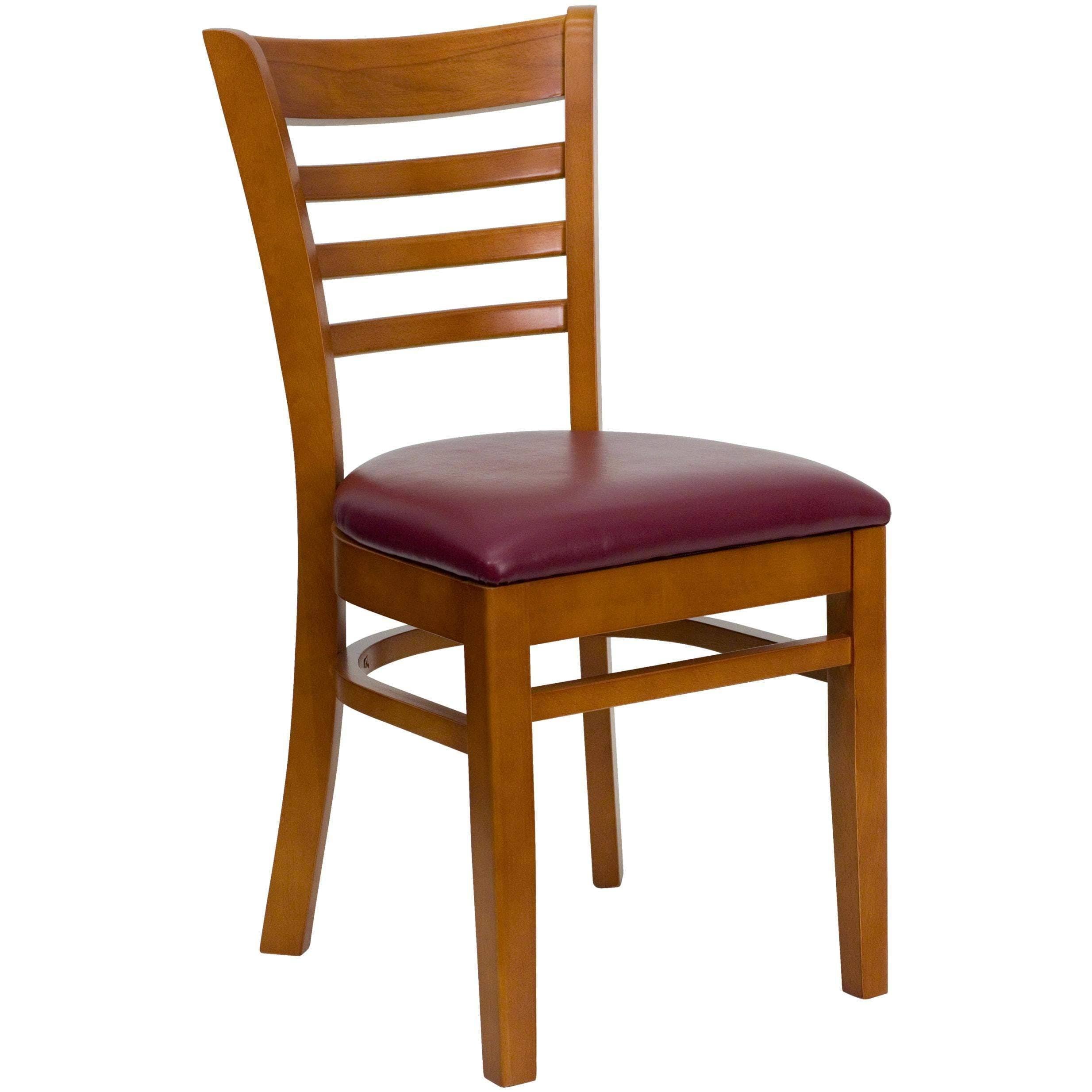 Mahogany Wood Ladder Back Restaurant Chair X4938