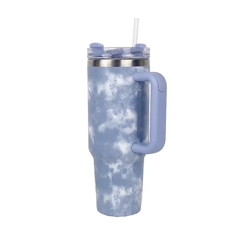 Purple 40 Oz Stainless Steel Thermal Tumbler with Handle G698
