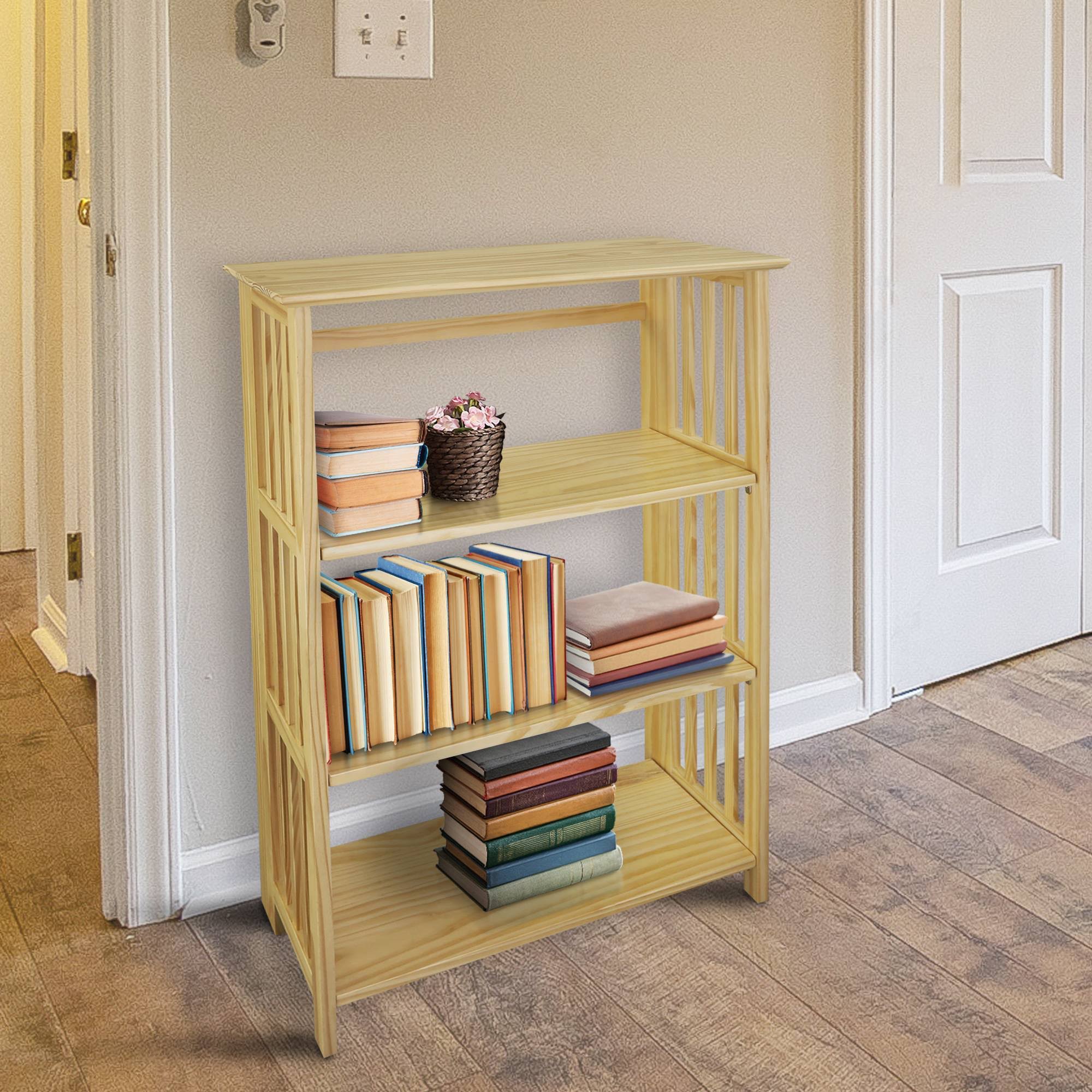 4 Shelf Folding Bookcase Natural G8420