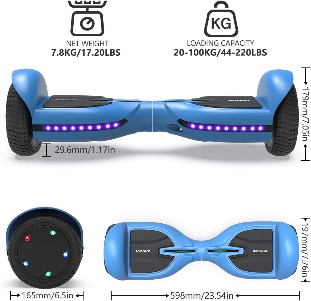 6.5 Inch Two-Wheel Hoverboard with Bluetooth and Lights O473930