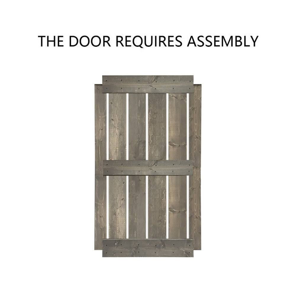 Charcoal Black 42 x 84 Solid Wood Interior Sliding Barn Door S4641