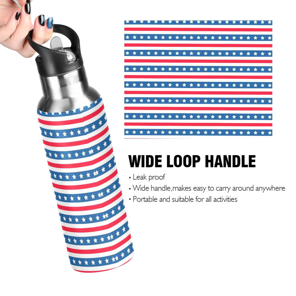 Stainless Steel Vacuum Insulated Water Bottle with Straw Lid 20 OZ E357