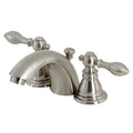 Brushed Nickel Mini-Widespread Bathroom Faucet with Plastic Pop-Up U72640