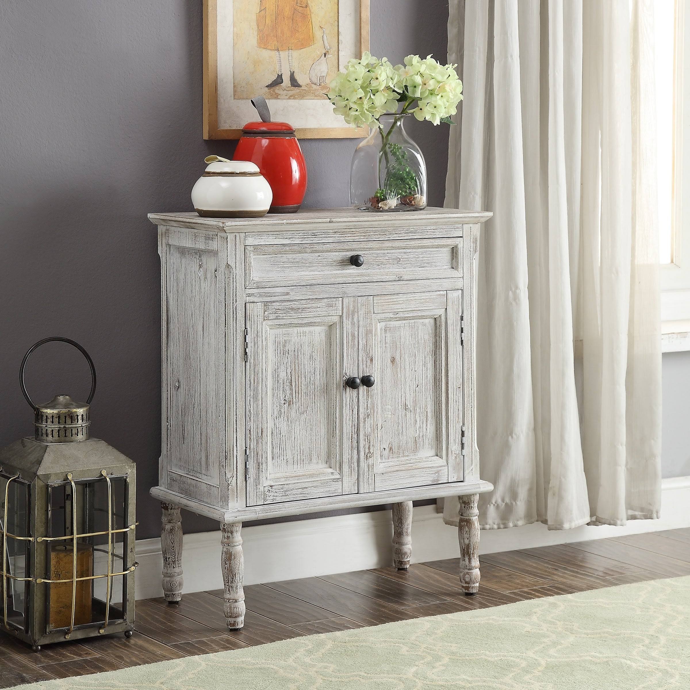 White Wood Accent Cabinet N5093