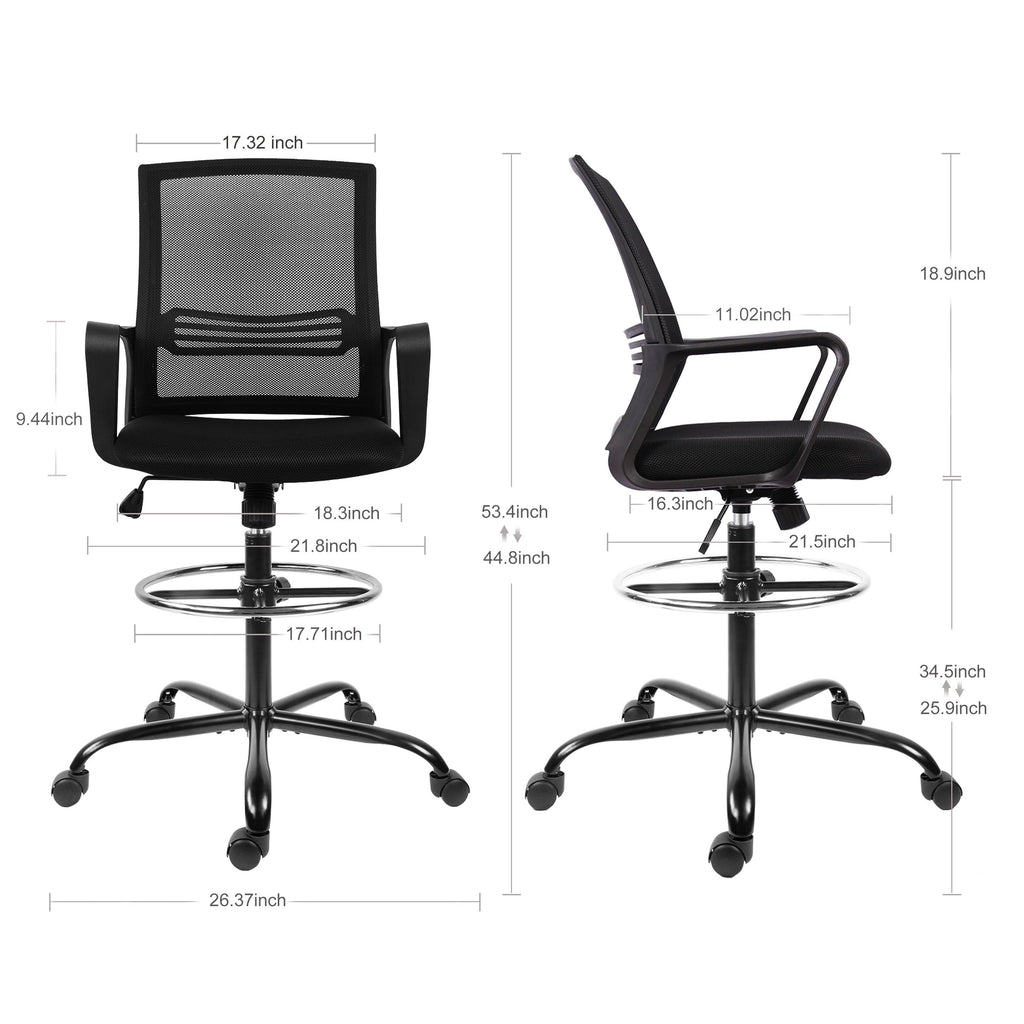 Black Adjustable Height Swivel Task Chair F36394