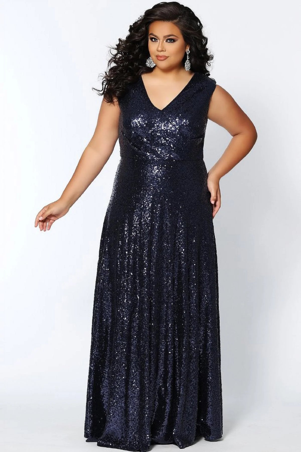 Sequins Plus Size Long Formal Gown P8267
