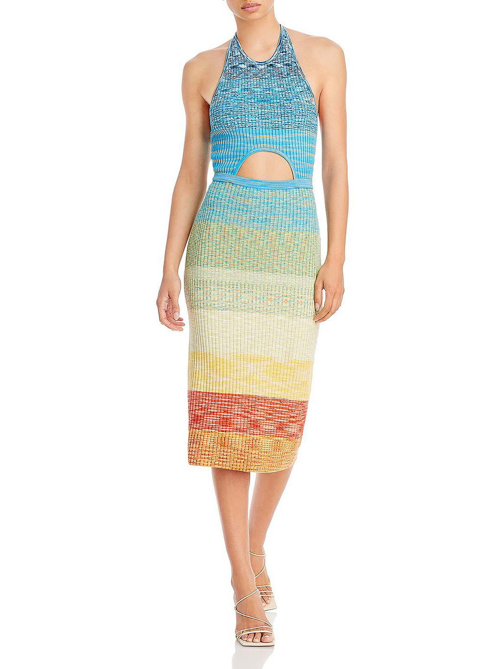 Cut-Out Midi Halter Dress A642
