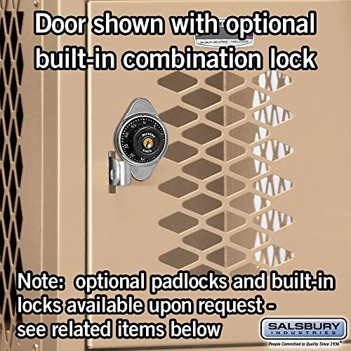 Vented Metal Locker, Six Tier, Tan G471736