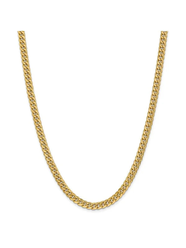 14k Yellow Gold Cuban Link Chain Necklace J7499