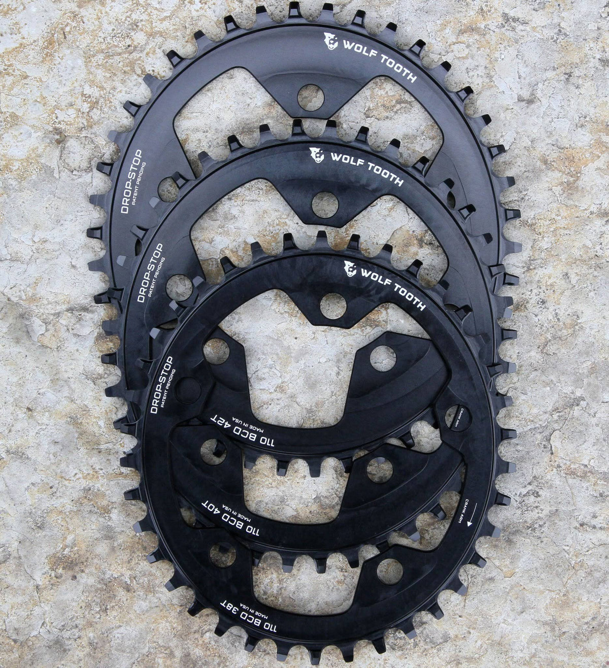 Elliptical 110 BCD Chainring - 38T 5-Bolt Drop-Stop I3012