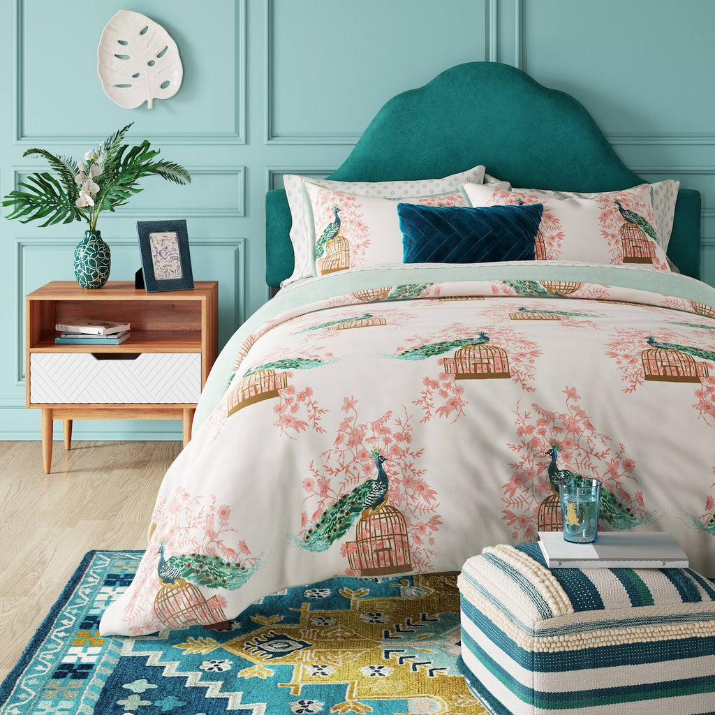 Teal Velvet Arched Headboard M3052