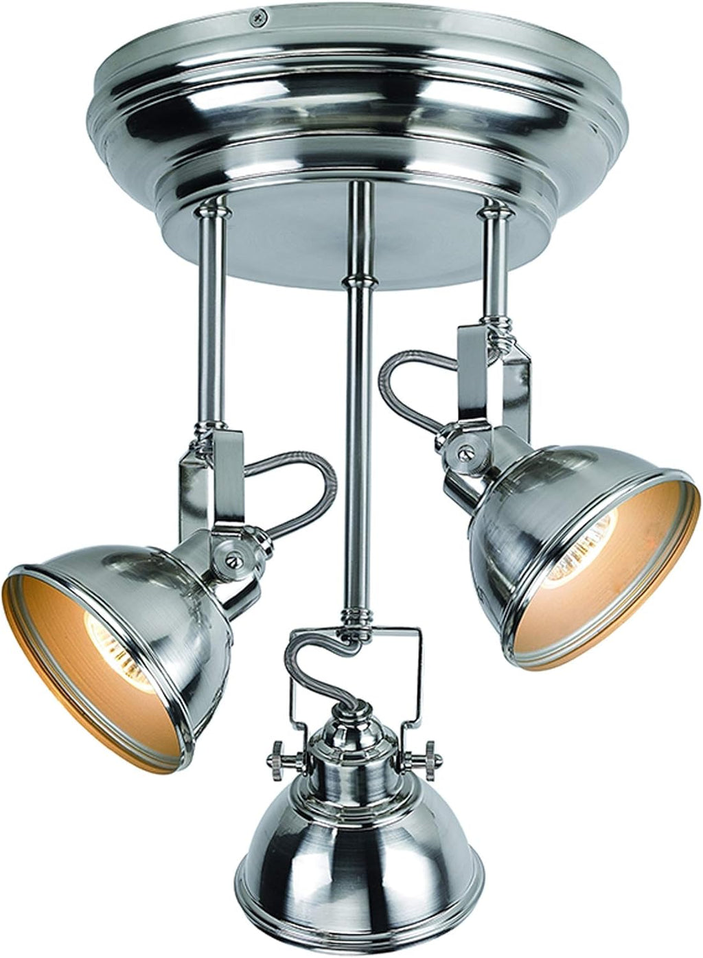 Modern 3-Light Ceiling Canopy, Brushed Nickel F6424