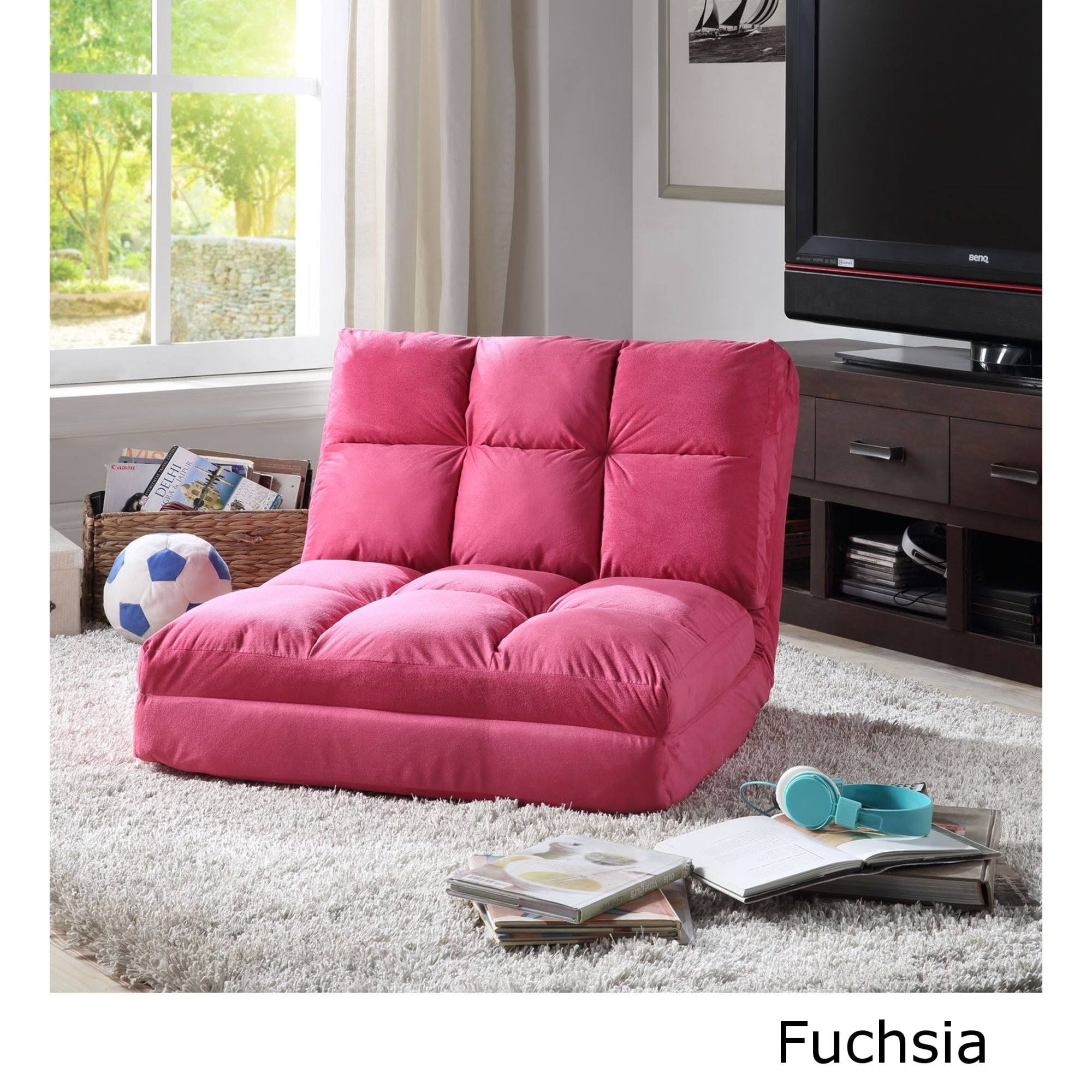Purple Microsuede 5-Position Convertible Flip Chair Sleeper U750