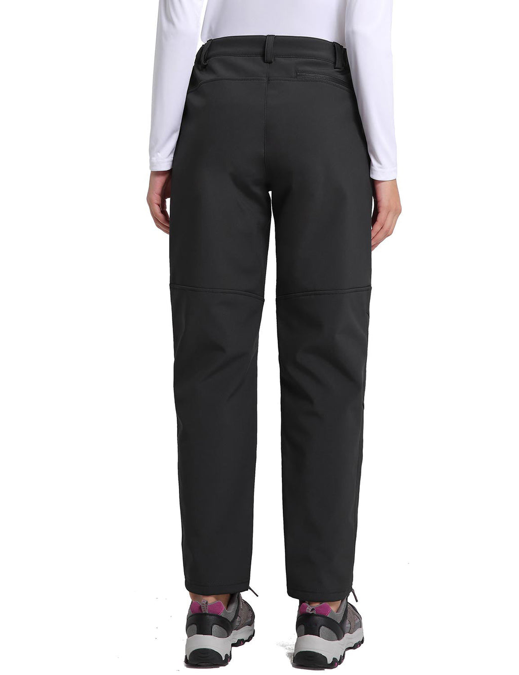 Black Fleece-Lined Soft Shell Ski Pants F952332