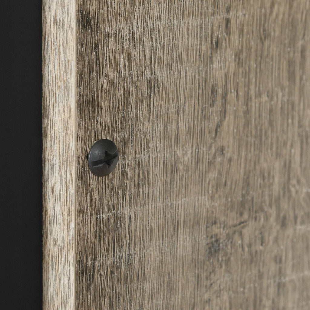 Matte Black/Weathered Oak Desk with Drawers F829
