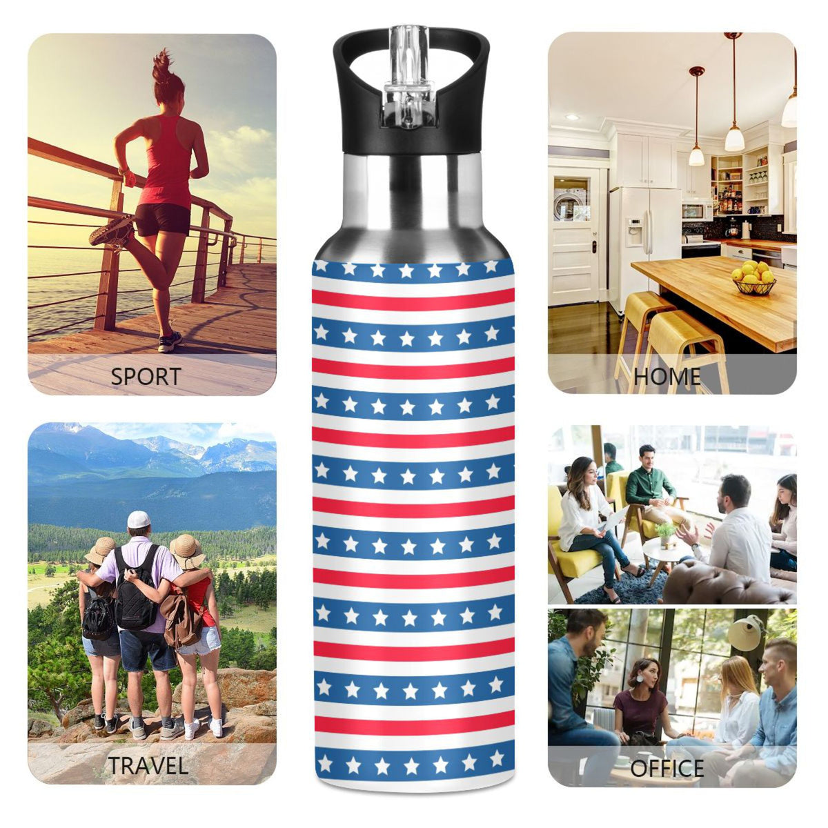 Stainless Steel Vacuum Insulated Water Bottle with Straw Lid 20 OZ E357