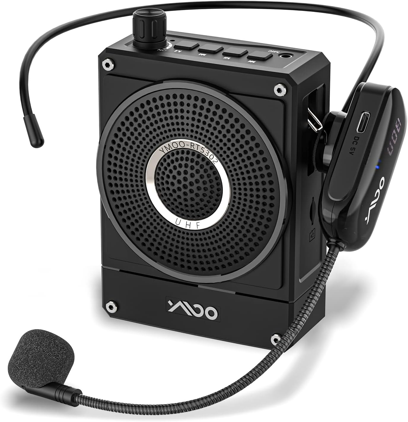 10W 1800mAh Rechargeable Voice Amplifier with UHF Wireless Microphone Headset, Pack of 2 V97149