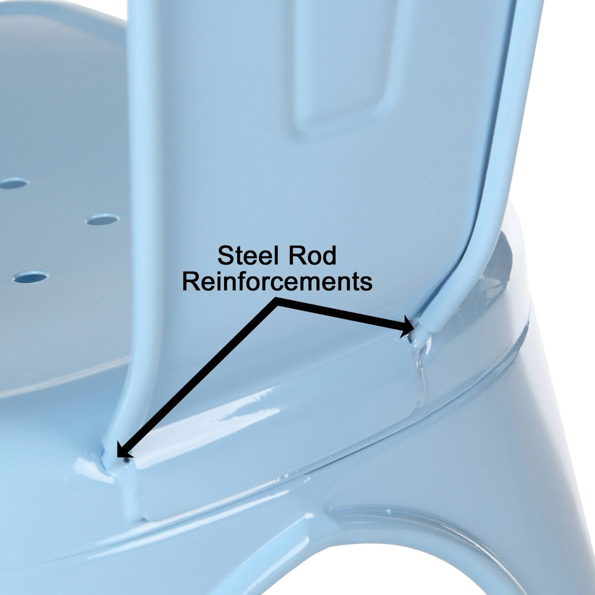White Metal Tolix-Style Side Chair A168784