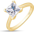 0.70 Ct Princess Cut White Diamond Solitaire Ring 14K Yellow Gold Plated 925 Sterling Silver V766091