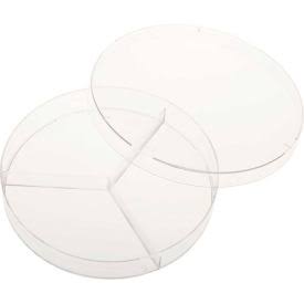 100mm x 15mm Sterile Clear Petri Dish, 3 Compartments, 500/Case R83103