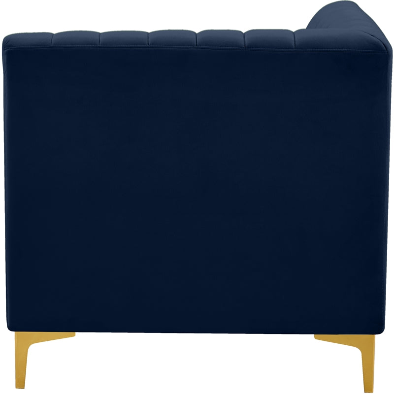 Navy Velvet Corner Chair E420761