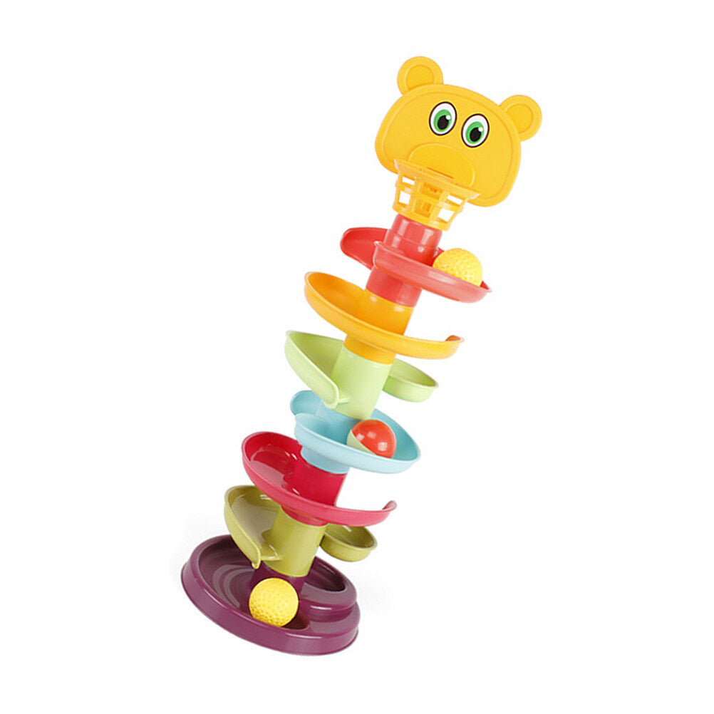 Kid Track Sliding Ball Tower Toy Stacking Toy with 3 Balls J1141