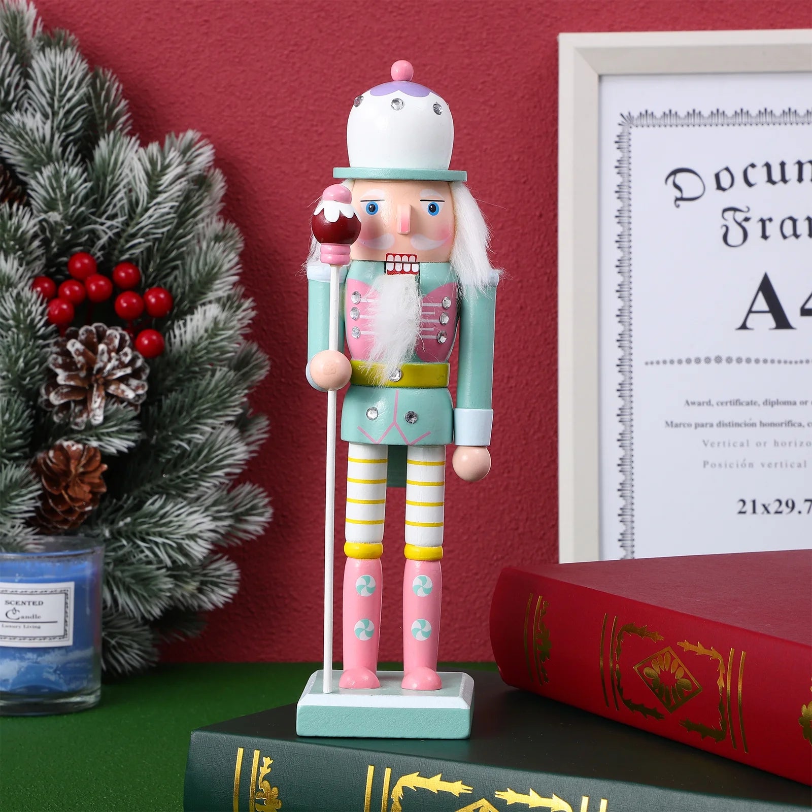Turquoise Wooden Nutcracker Statue K2465