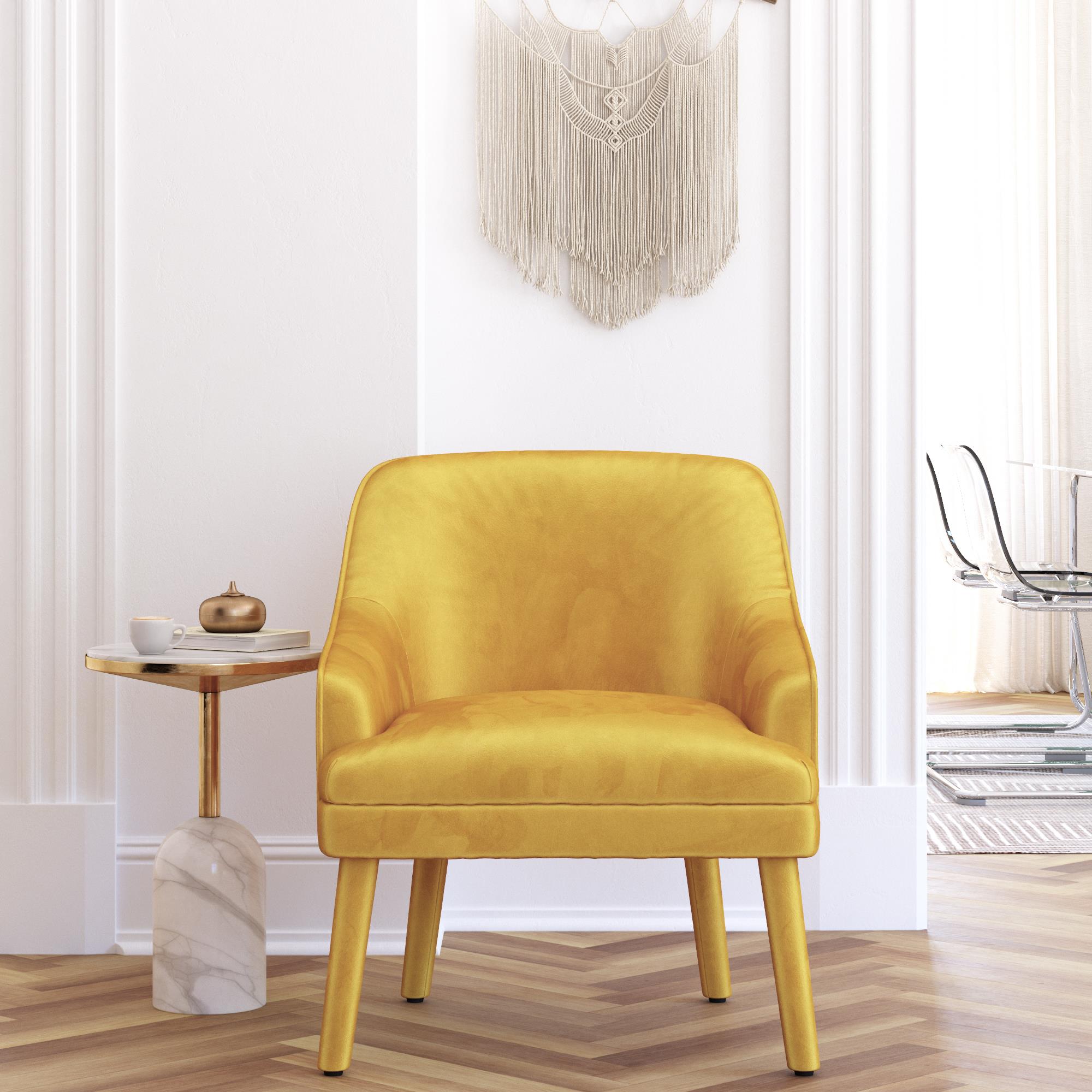 Mustard Velvet Upholstered Accent Chair X940
