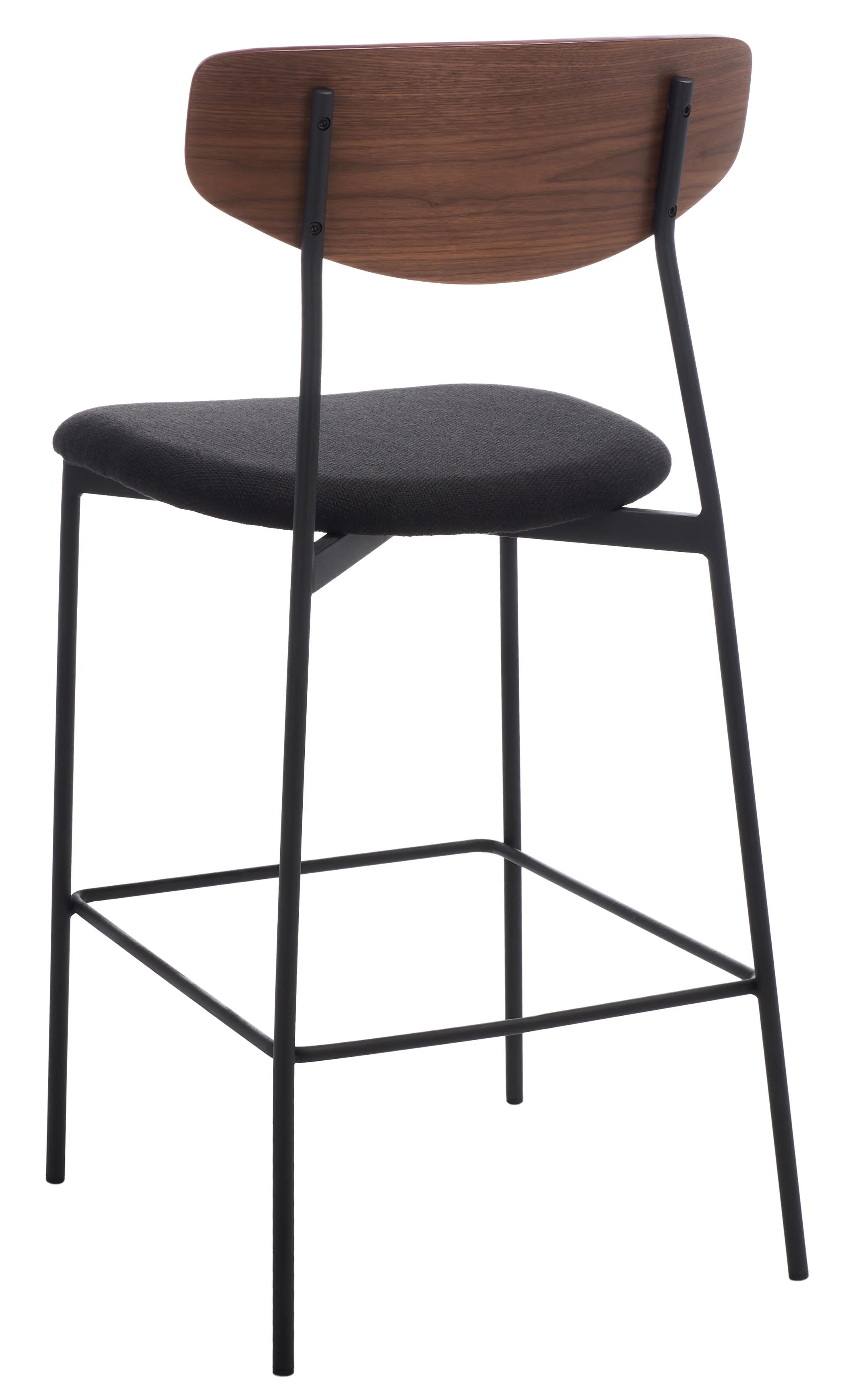 Walnut/Black Scandinavian Counter Stool I141