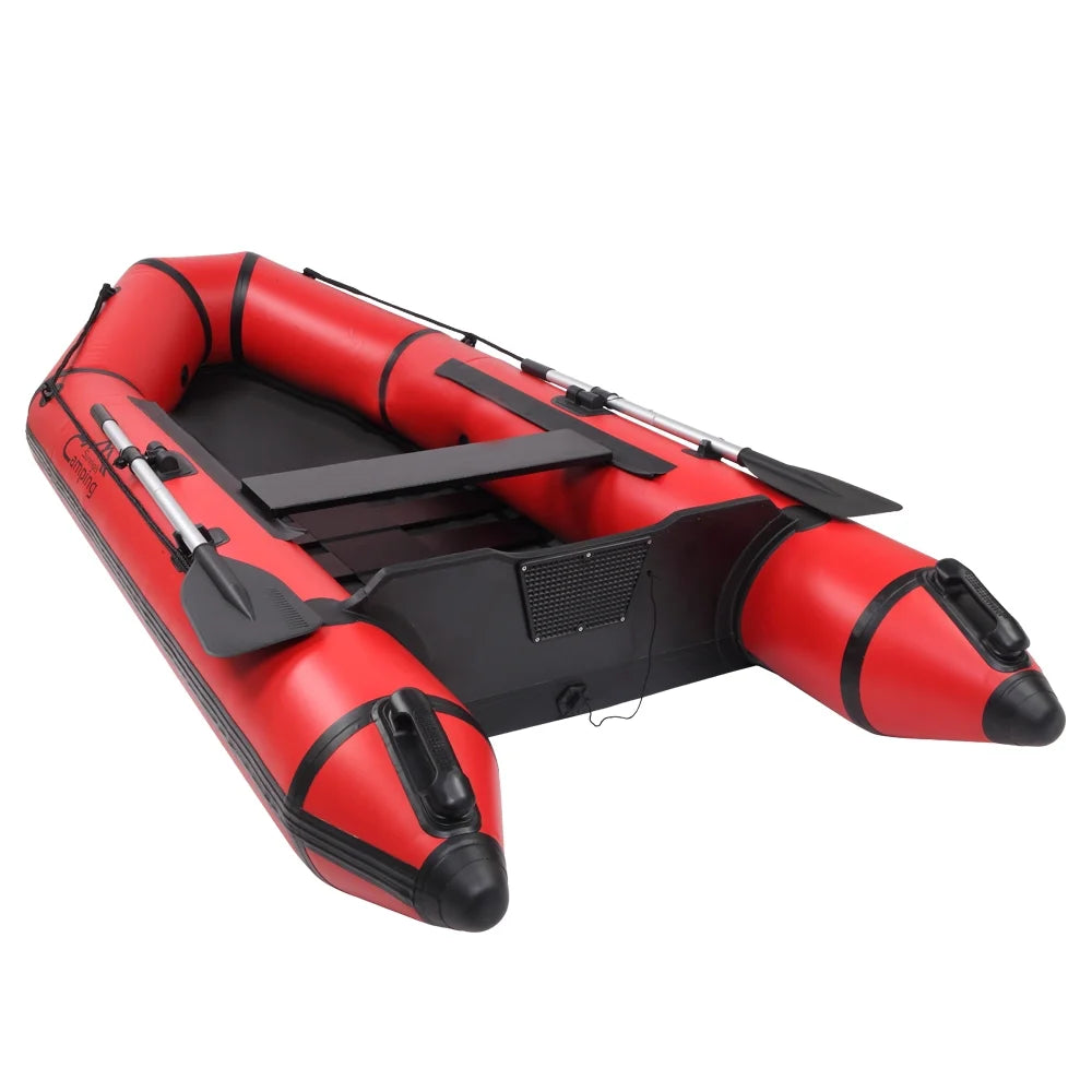 Red/Black 7.5ft Inflatable Boat with Oars and Air Pump D929174