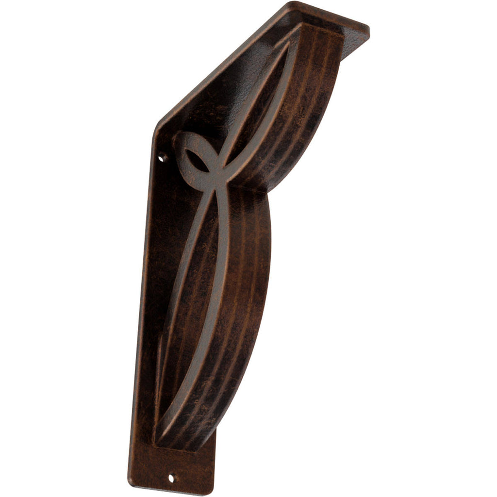 Wrought Iron Bracket Antiqued Copper Triple Center brace O278288