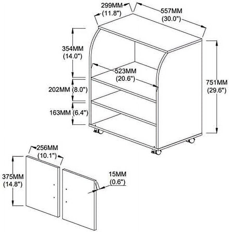 White Microwave Kitchen Cart C346495