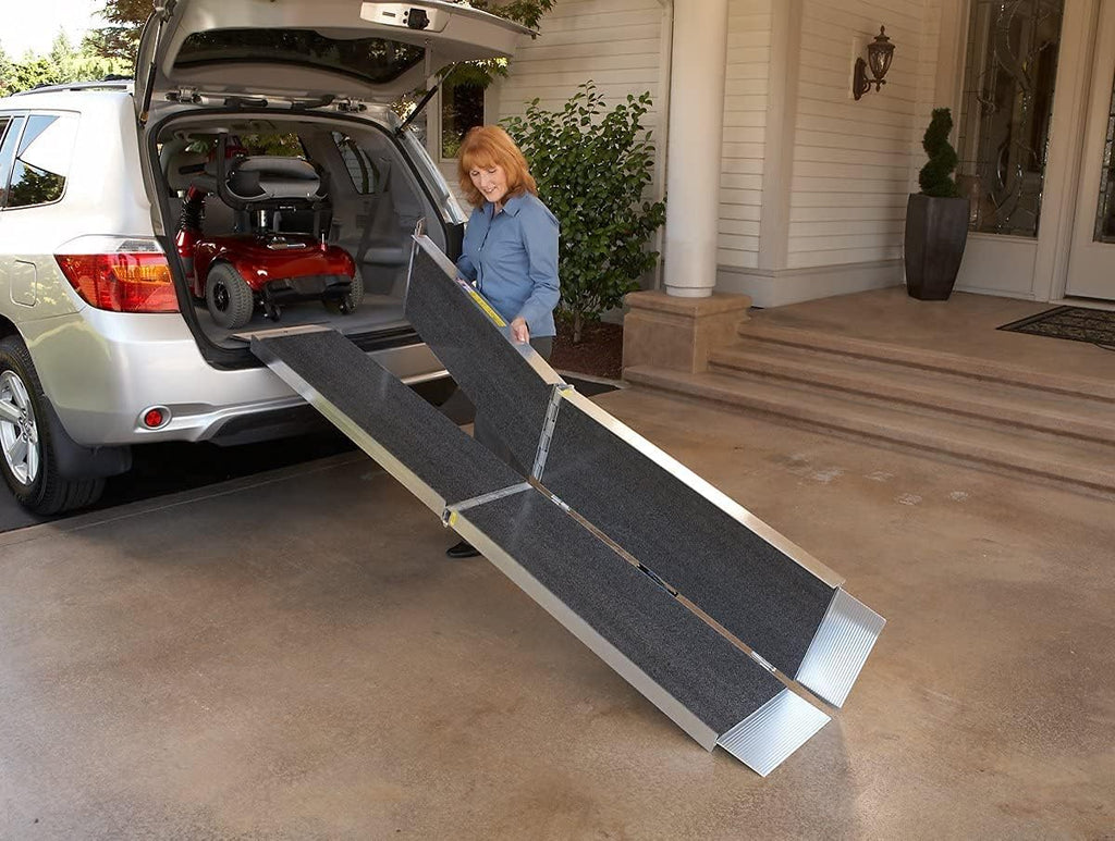 Suitcase Trifold Portable Ramp with Slip-Resistant Surface, 8 Foot X27184