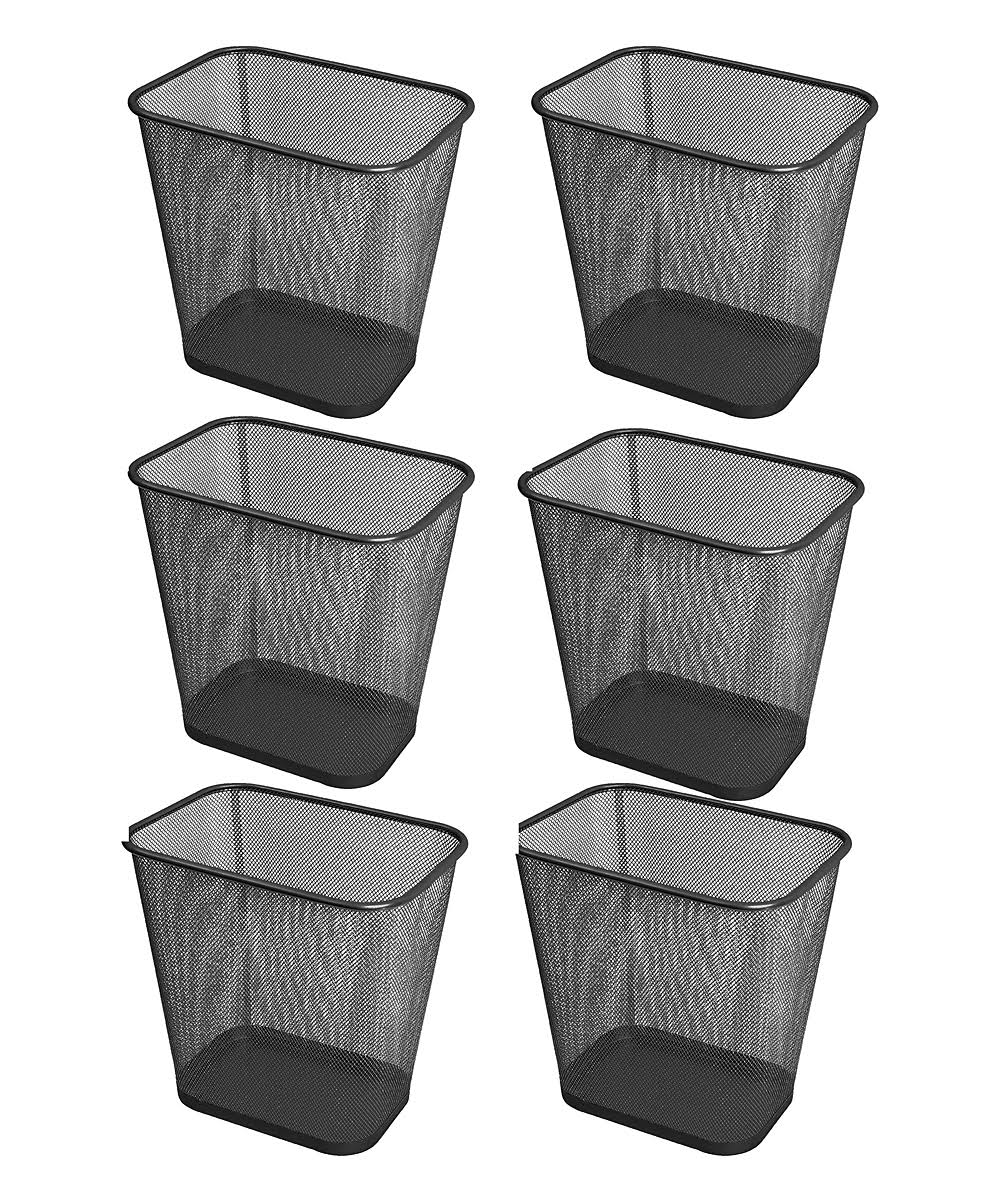 Black Wire Mesh Wastebasket Set of 6 P225491