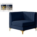 Navy Velvet Corner Chair E420761