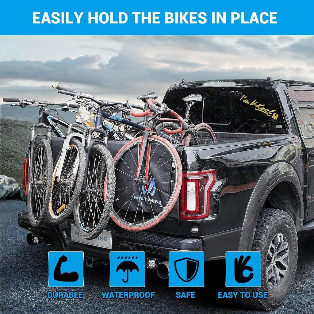 Upgrade Tailgate Pad for Bike Trucks, Bicycle Tailgate Mat for Mountain Bike Carrier up to 5 Bikes U15705