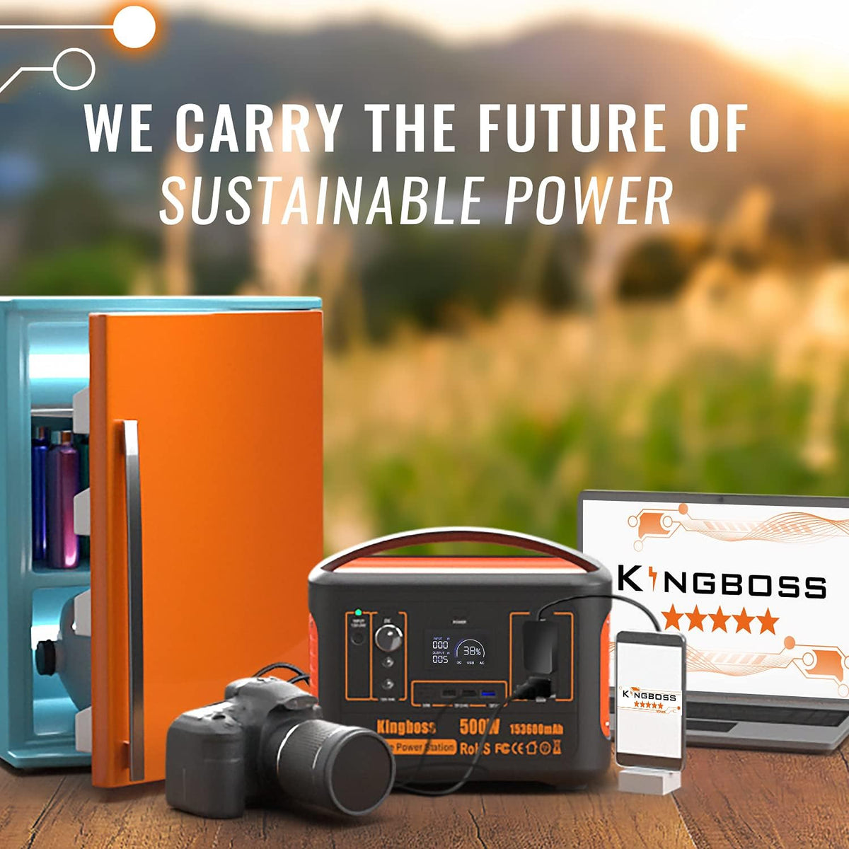 Portable Power Station 500W 568WH 153600mAh Lithium Battery with AC Outlet O133853