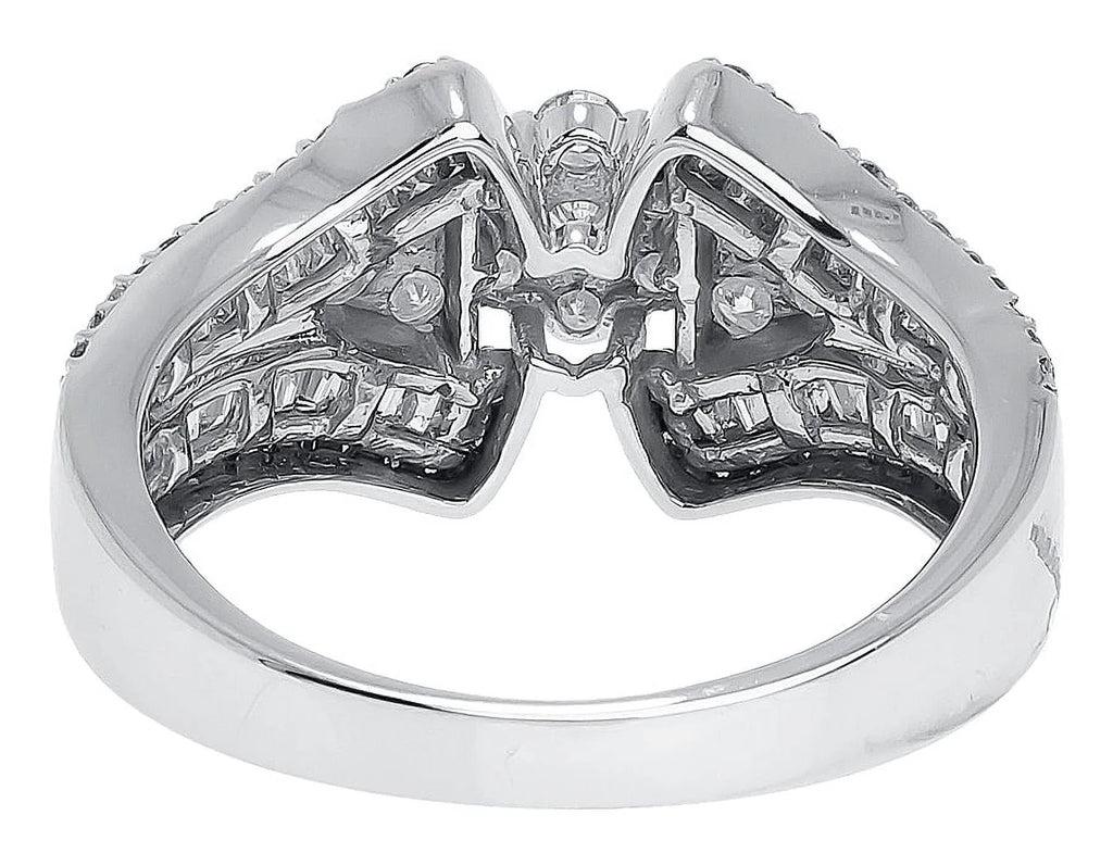 10k White Gold Diamond Cluster Engagement Ring U4959