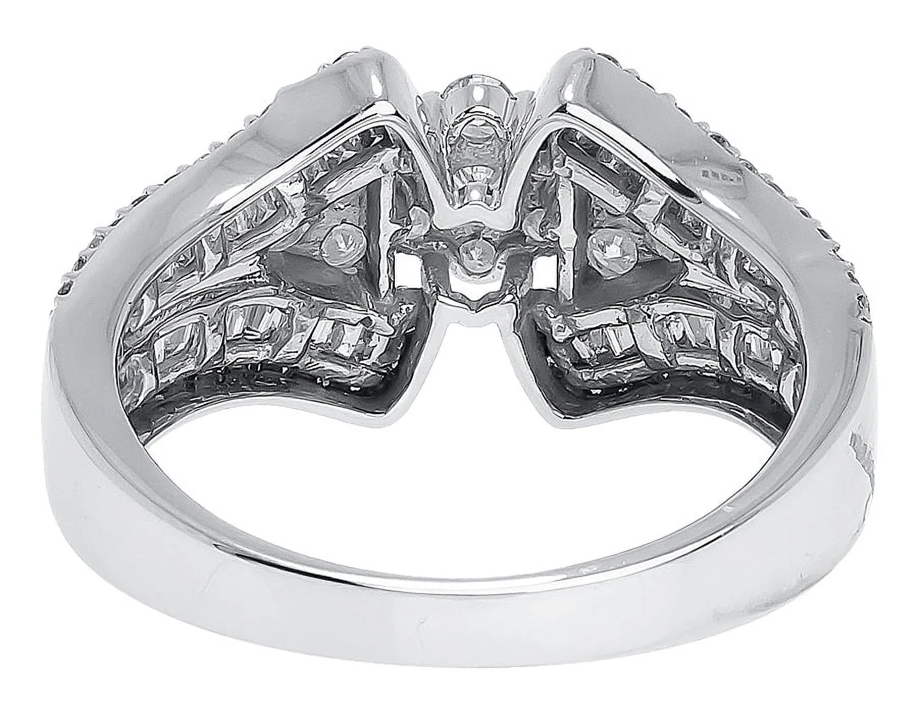 10k White Gold Diamond Cluster Engagement Ring U4959