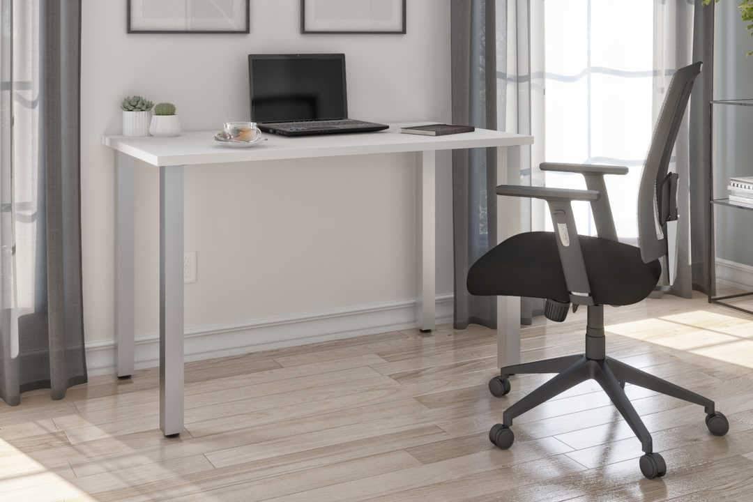 24x22 x 48x22 Table with Square Metal Legs in Black W348227