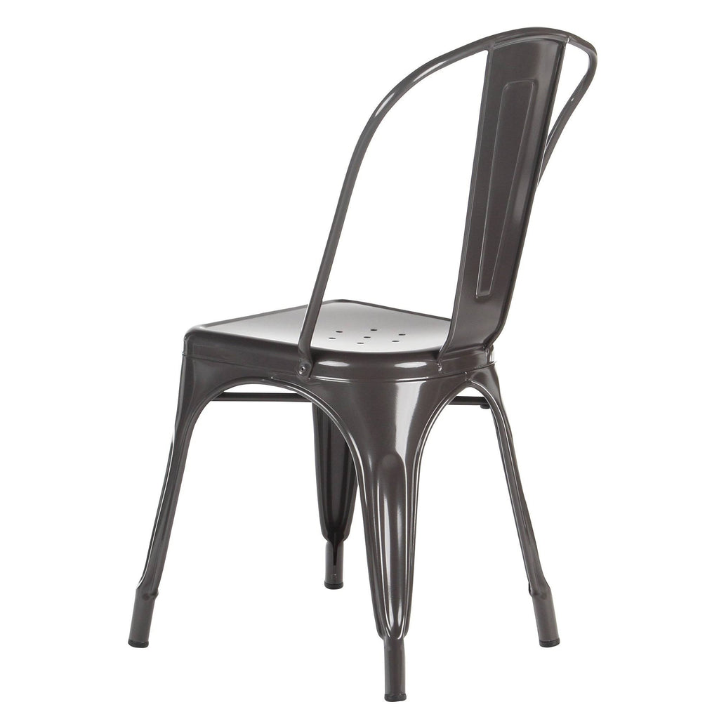 White Metal Tolix-Style Side Chair A168784