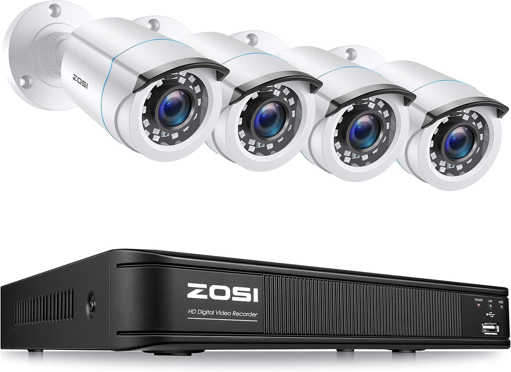8 Channel 5MP Lite Surveillance DVR with 1TB Hard Drive and 4 x 1080p Weatherproof CCTV Bullet Camera E181807