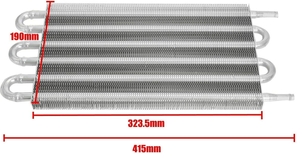 6 Row Transmission Cooler Aluminium Radiator Remote Oil Cooler with 10" Cooling Fan Mounting Kit Pack of 2 G44535