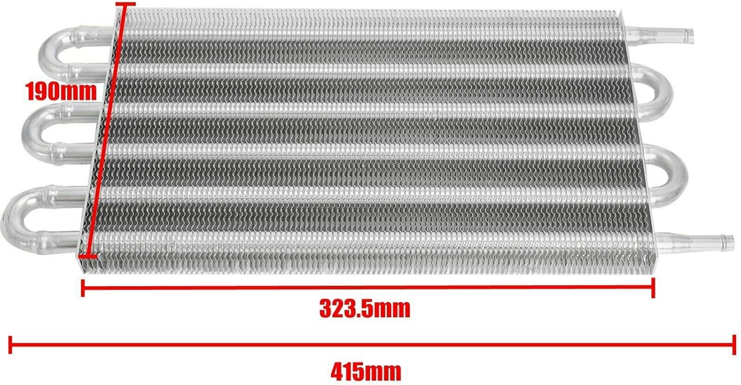 6 Row Transmission Cooler Aluminium Radiator Remote Oil Cooler with 10" Cooling Fan Mounting Kit Pack of 2 G44535